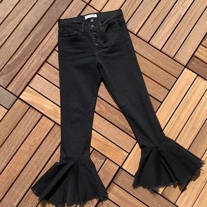 Black Ankle Flare Jeans